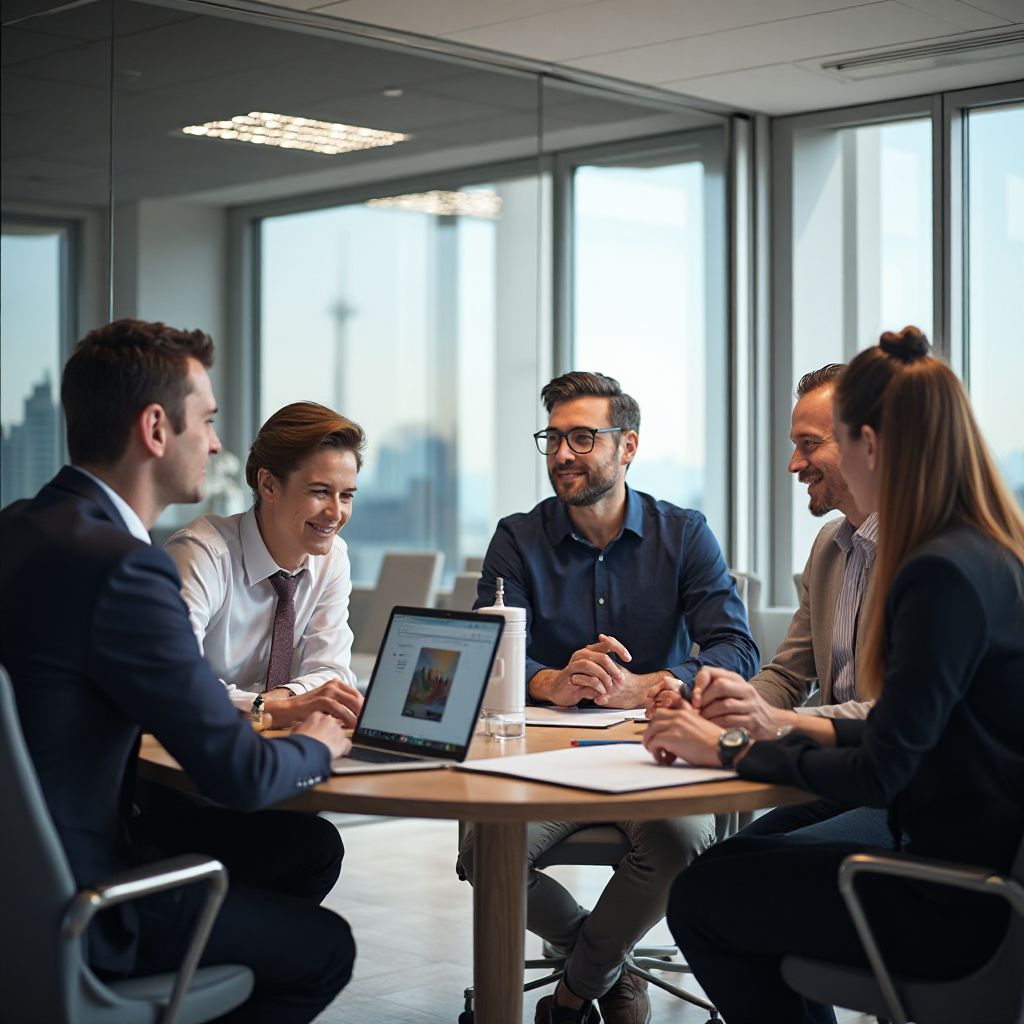 Zespół konsultantów podczas spotkania biznesowego